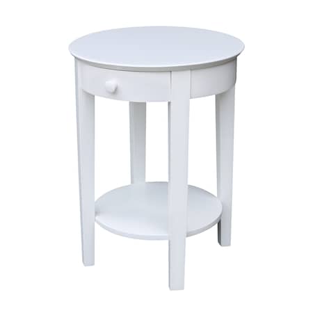 International Concepts Phillips Accent Table with Drawer, White OT08-2128